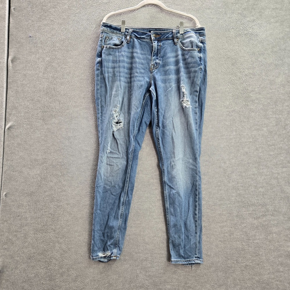 Vigoss Women Jeans 14 Blue‎ Denim Skinny Thompson Tomboy Distressed 27 in Inseam
